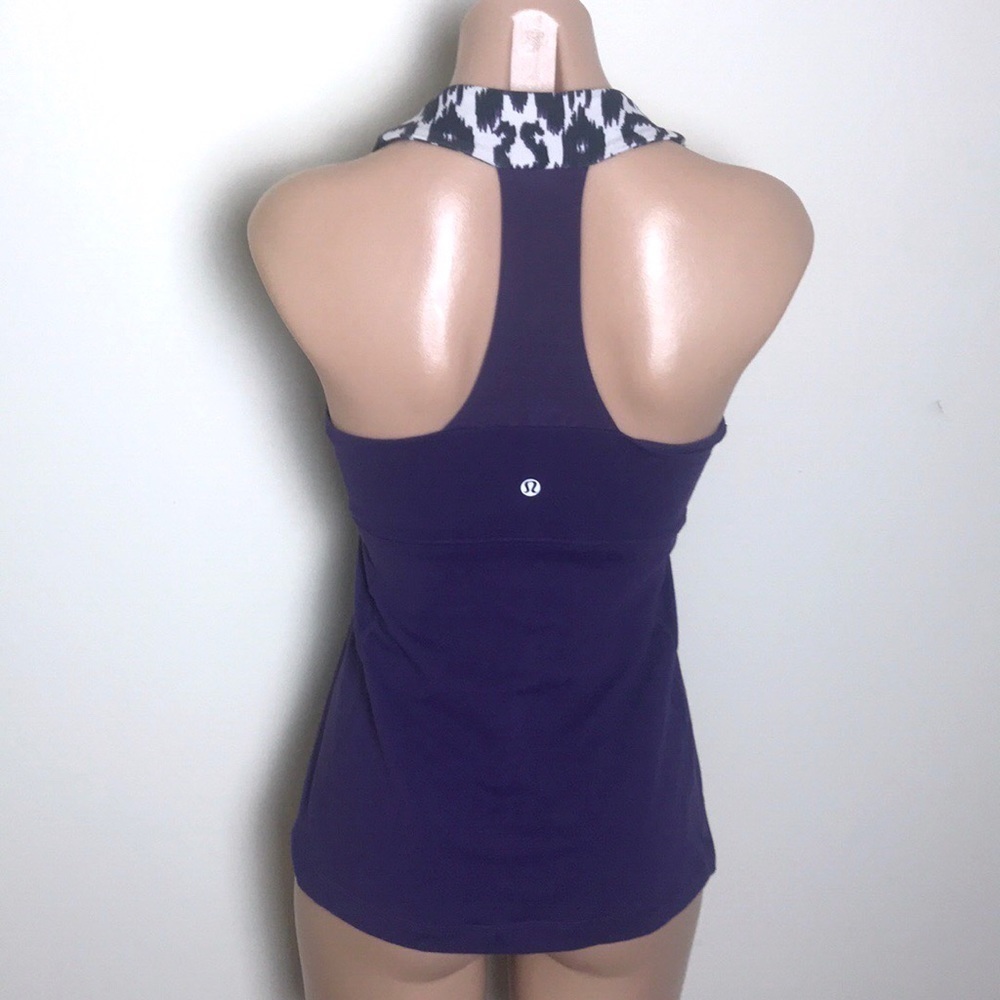 Lululemon Scoop Neck Tank Ikat Purple White Black
